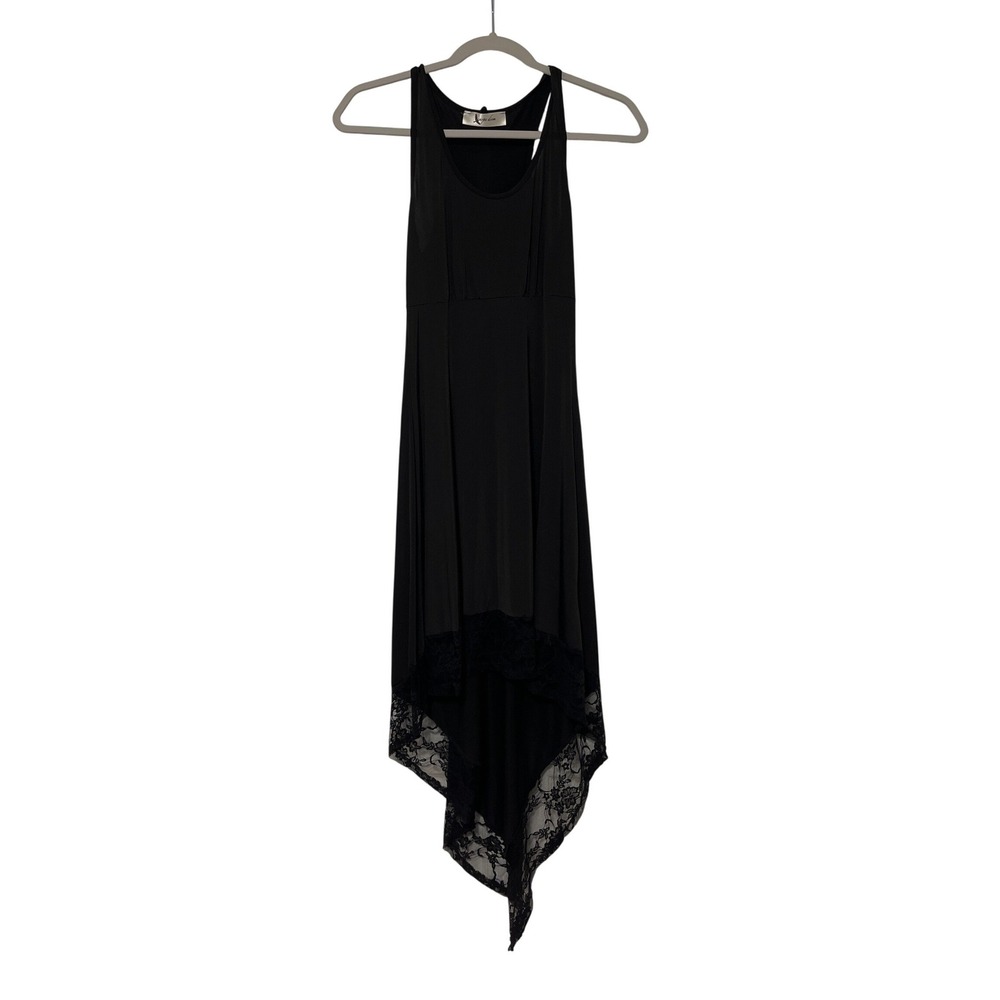 Carpe Diem Black‎ Lace Trim Handkerchief Hem Tank Dress S